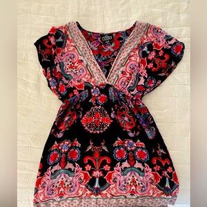 Floral V-Neck Women's Kimono